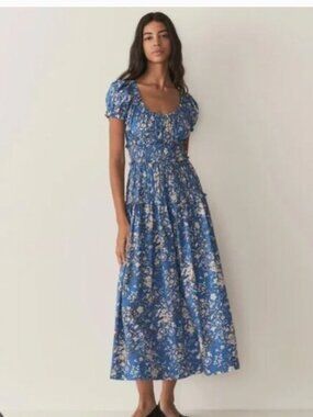 Doen | Dresses | Doen Elegant Gold Dress Short Sleeve Velvet Dress Medium |  Poshmark